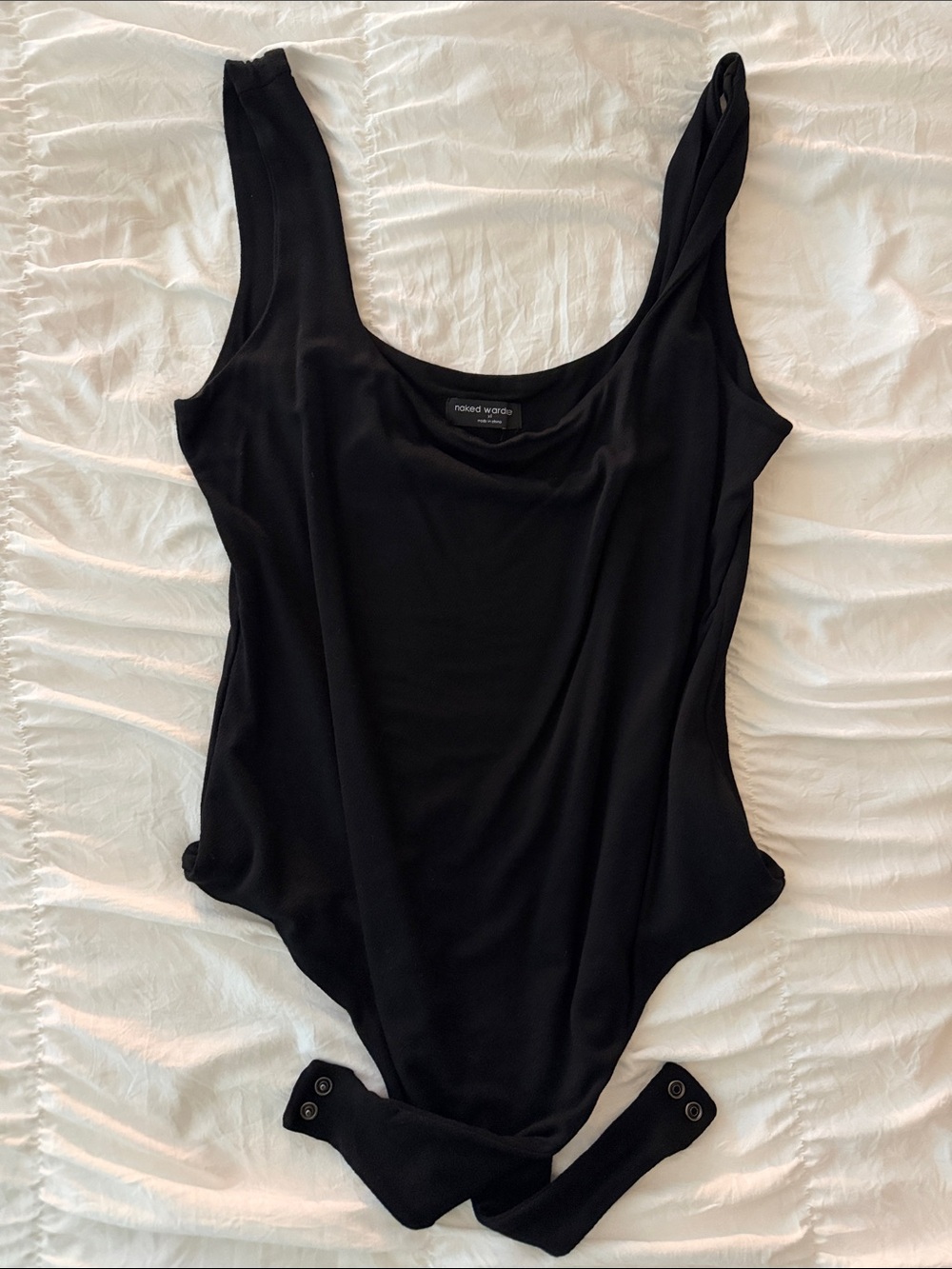 naked wardrobe Black Scoop Neck Bodysuit